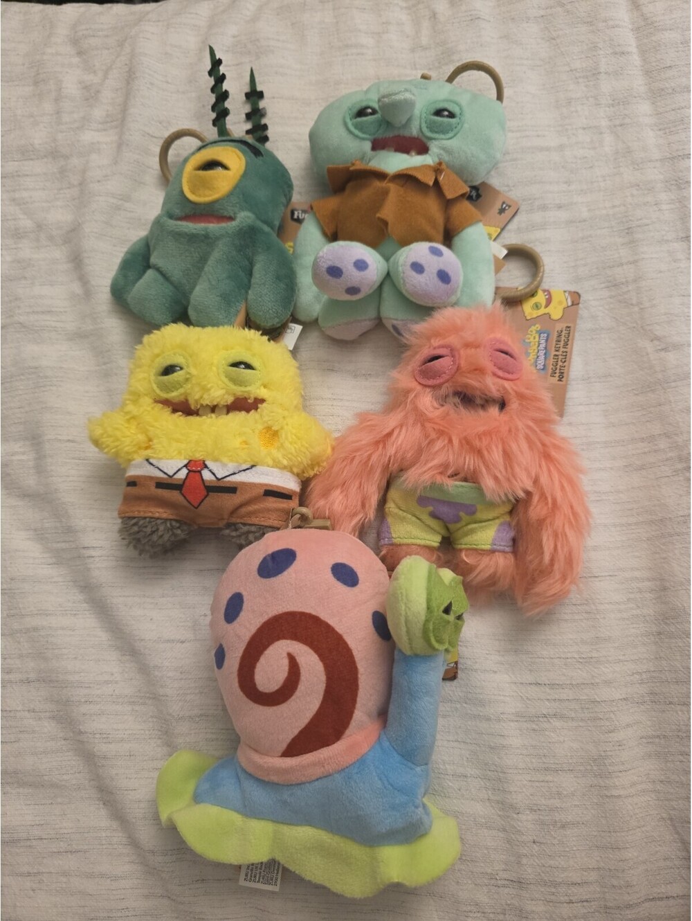 Fuggler x SpongeBob SquarePants Fuggler Keychain Plush COMPLETE SET OF 5
